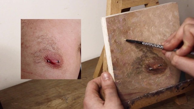 JOI Painting Session 80 - Chest Hair Tease and Intense Finish