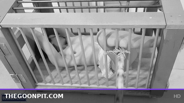 Submissive Slut Bound in Cage for Intense BDSM Pussy Massage with JOI