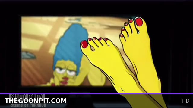 Married Mrs. Sinpsom Seduces with Naughty Feet in Tarantino Cartoon Parody