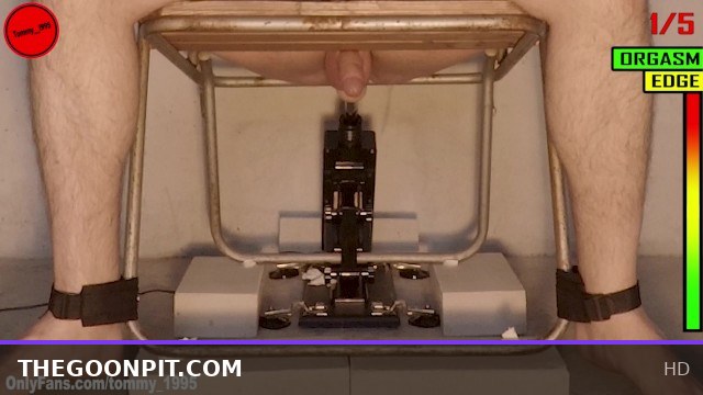 Tied to BDSM Chair and Cumming Hard on the Fucking Machine