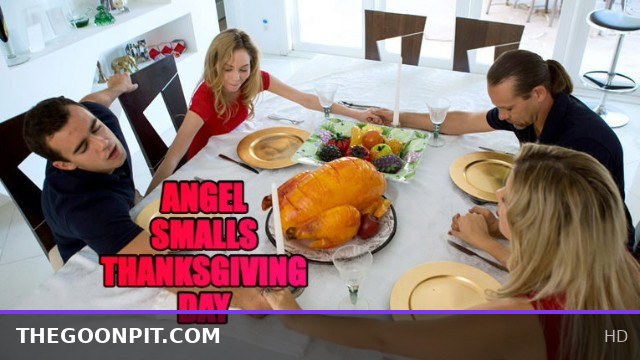 Step Sister Gives Brother a Thanksgiving Dinner Blowjob and Fuck Session