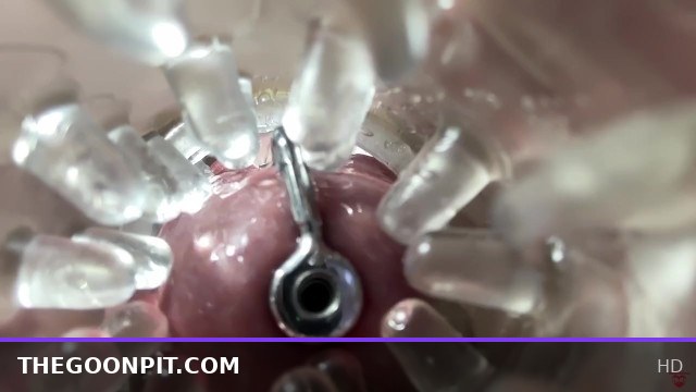 Super camera. Cumming in pussy from a catheter